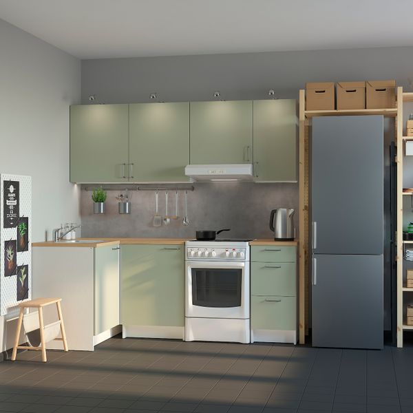Кухня, серо-зеленый 120x220x220 см IKEA KNOXHULT КНОКСХУЛЬТ 794.091.85 - схема-чертеж с размерами