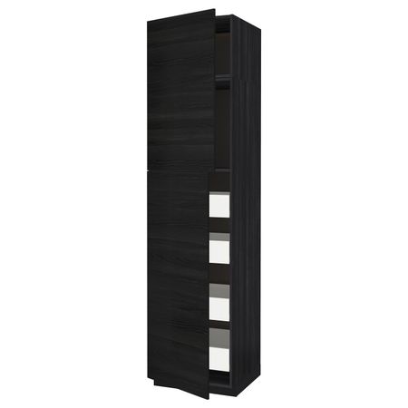 Высокий шкаф/2дверцы/4ящика, черный, Тингсрид черный 60x60x240 см IKEA МЕТОД / ФОРВАРА 593.624.19