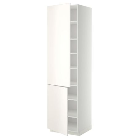 Высокий шкаф с полками, 2 дверцы, белый/Веддинге белый 60x60x220 см IKEA METOD МЕТОД 194.472.46