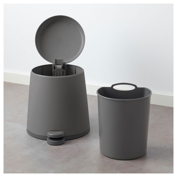 Ведро с откидной крышкой СНЭПП, серый - фото 2