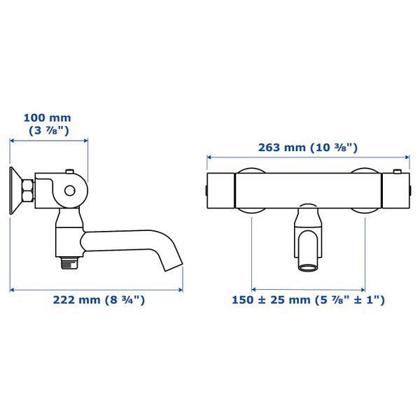 IKEA в интерьере - схема-чертеж с размерами