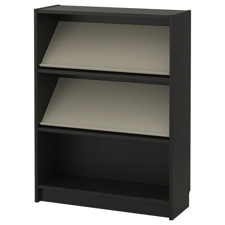 Стеллаж с наклонной полкой, черно-коричневый/бежевый 80x28x106 см IKEA БИЛЛИ / БОТТНА 692.792.26