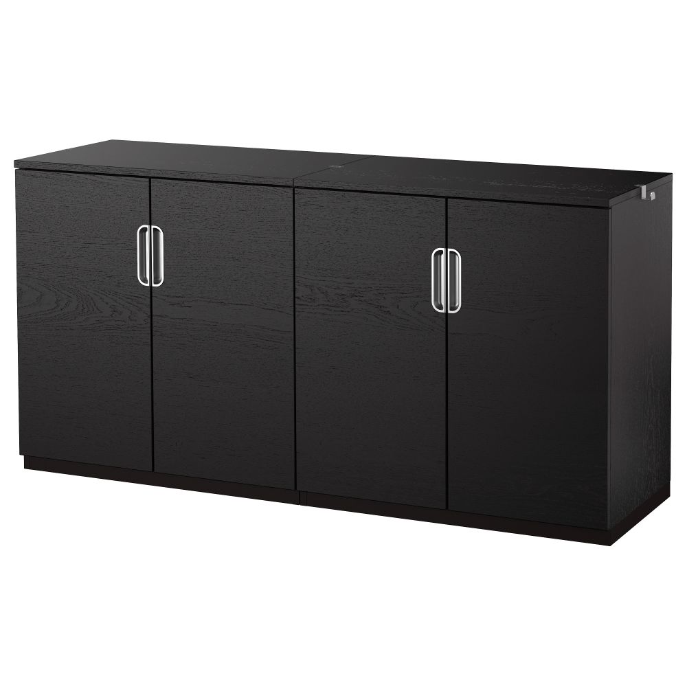 Комбинация для хранения с дверцами ГАЛАНТ, черно-коричневый (160x80 см) - фото 1