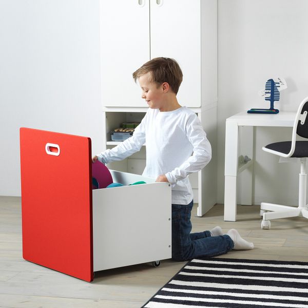 Гардероб с отделением для/игрушек, белый, красный 60x50x192 см IKEA СТУВА / ФРИТИДС 892.796.59 - фото 4