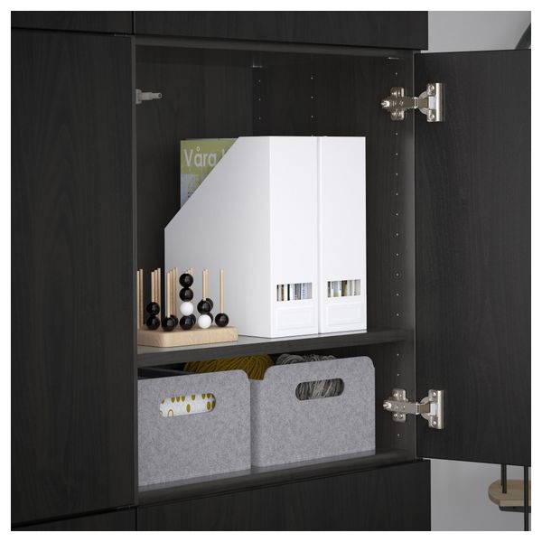 Комбинация для хранения с дверцами БЕСТО, Лаппвикен черно-коричневый (120x40x192 см) - схема-чертеж с размерами