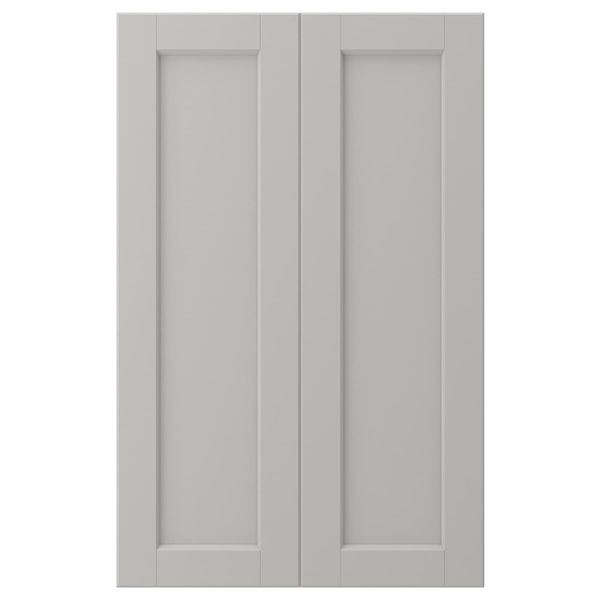 Дверца для напольного углового шкафа, 2шт, светло-серый 25x80 см IKEA LERHYTTAN ЛЕРХЮТТАН 404.615.65 - фото 1