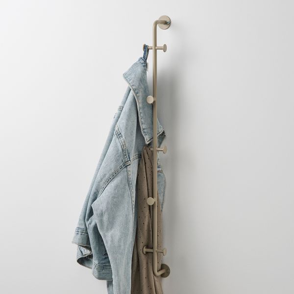 Вертикальная вешалка с 8 крючками, бежевый IKEA SNYGGING СНИГГИНГ 304.769.49 - схема-чертеж с размерами