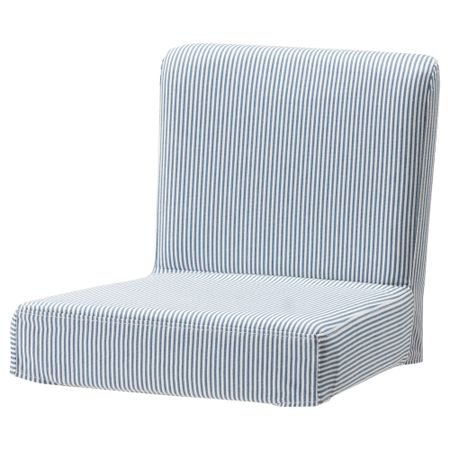 Чехол для барного табурет со спинкой ХЕНРИКСДАЛЬ, Ремваллен синий/белый