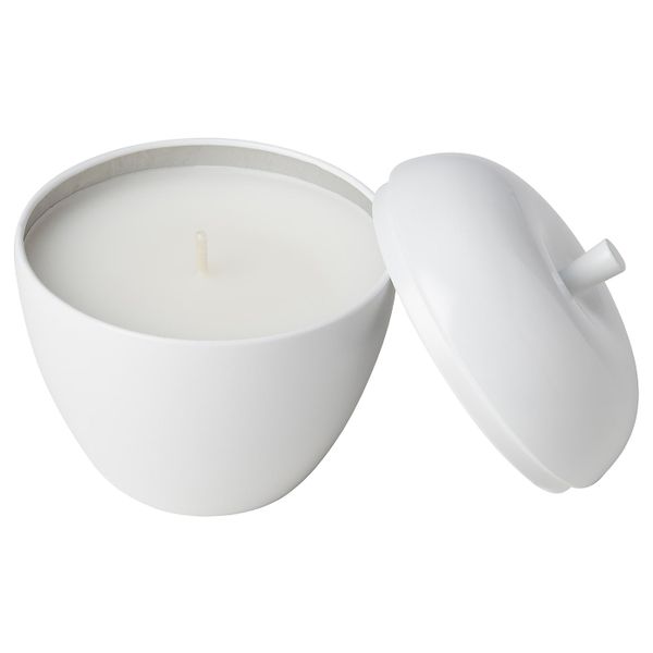 Ароматическая свеча, яблоки/Яблоко и груша белый 9 см IKEA ANSPRÅKSLÖS АНСПРОКСЛЁС 704.896.19 - фото 2