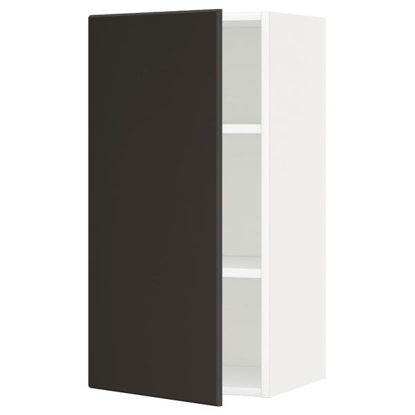 Навесной шкаф с полками, белый/Кунгсбакка антрацит 40x80 см IKEA METOD МЕТОД 294.446.43 - фото 1