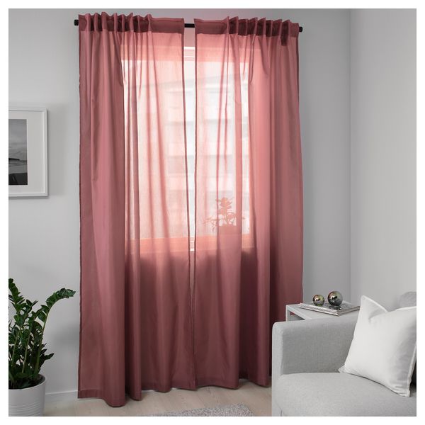 Гардины, 1 пара ВИВАН, розовый (145x300 см) - схема-чертеж с размерами