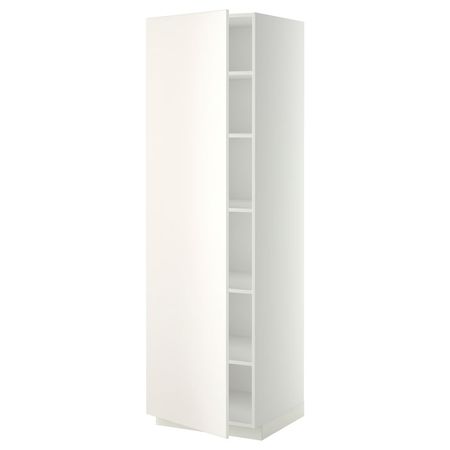 METOD Высокий шкаф с полками - белый/Veddinge белый 60x60x200 см
