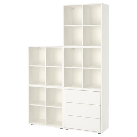 Комбинация шкафов с ножками, 140x35x212 см, белый IKEA EKET ЭКЕТ 891.903.27