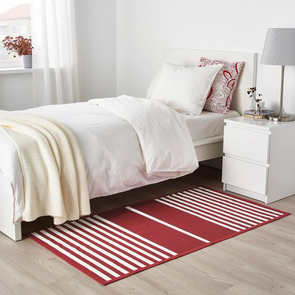 Ковер безворсовый, красный/белый, 80x150 см IKEA ВИНТЕР 2019 504.502.84 - фото 2