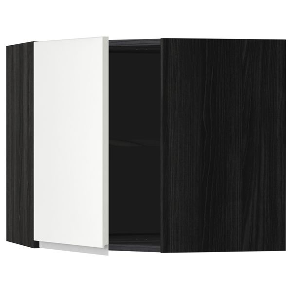 Угловой навесной шкаф с полками МЕТОД, черный, Нодста белый - схема-чертеж с размерами