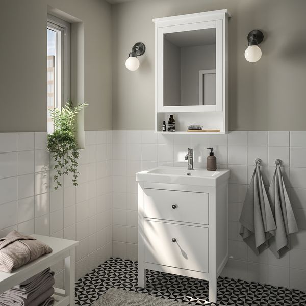 HEMNES / ORRSJÖN Шкаф с ящиками и раковиной - белый 62x49x89 см - фото 2