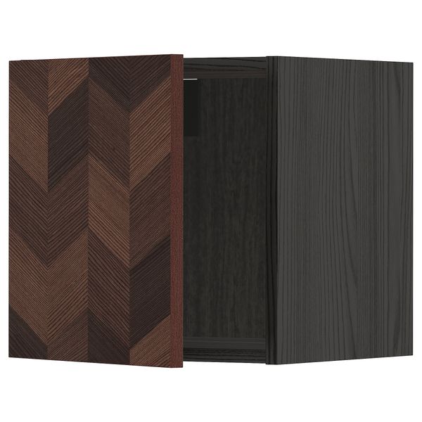 Навесной шкаф, черный Hasslarp, коричневый с рисунком, 40x40 см IKEA METOD МЕТОД 094.657.64 - фото 2