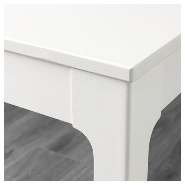 Стол и 4 стула ЭКЕДАЛЕН / ЛЕЙФ-АРНЕ, белый, голубой (120/180 см) - схема-чертеж с размерами