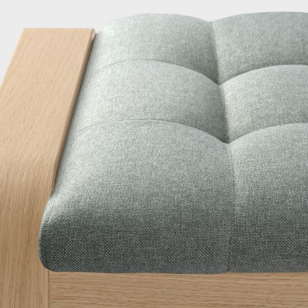 Табурет для ног, дубовый шпон, беленый/Гуннаред светло-зеленый IKEA POÄNG ПОЭНГ 494.373.97 - фото 2