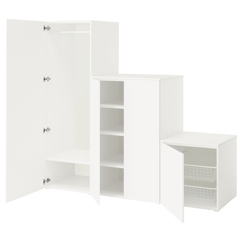 Гардероб 4-дверный, белый, Fonnes белый, 200x57x181 см IKEA PLATSA ПЛАТСАA ПЛАТСА 395.866.89 - схема-чертеж с размерами