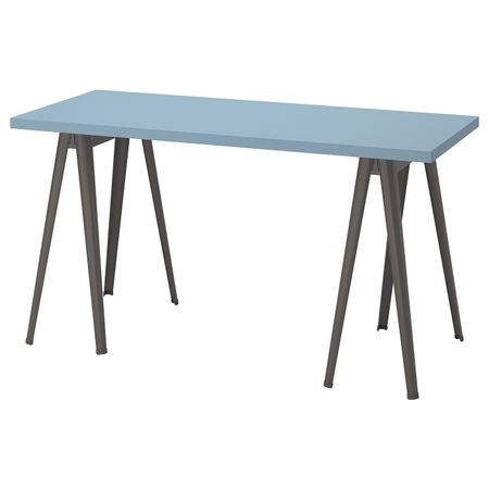 Письменный стол, голубой/темно-серый 140x60 см IKEA LAGKAPTEN ЛАГКАПТЕН / NÄRSPEL НЭРСПЕЛЬ 694.173.41