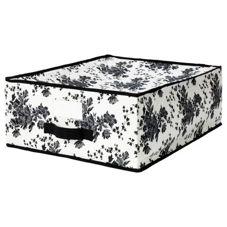 Сумка для хранения ГАРНИТУР, черный, белый цветок (44x55x19 см)