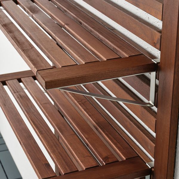 Настенная панель + 2 полки, коричневая морилка 80x30x158 см IKEA ÄPPLARÖ ЭПЛАРО 592.288.74 - фото 6