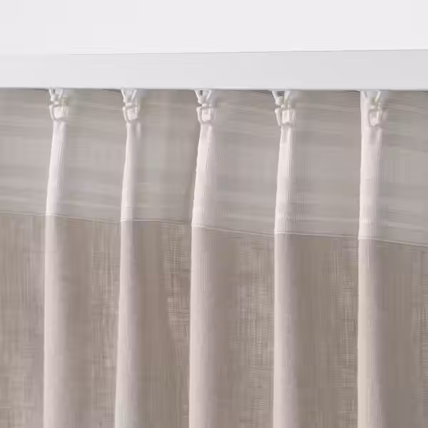 DYTÅG Гардины, 2 шт. - светло-серый/с лентой 145x300 см - фото 3