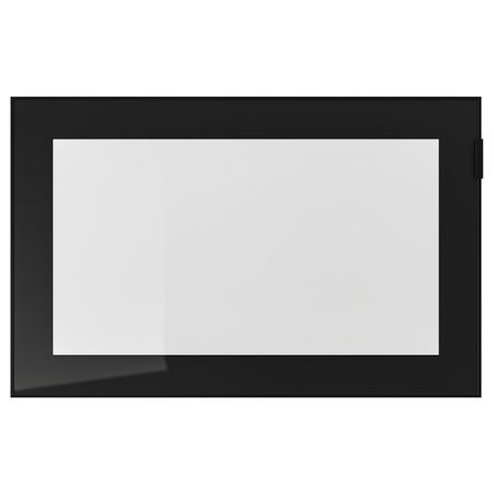 Стеклянная дверь, черный-прозрачное стекло 60x38 см IKEA GLASSVIK ГЛАССВИК 903.839.52
