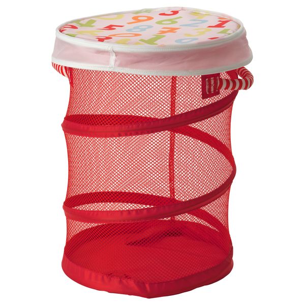 Сетчатая корзина с крышкой КУСИНЕР, красный - схема-чертеж с размерами