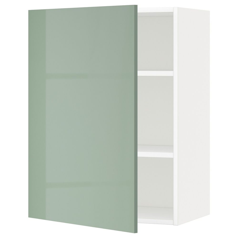 Шкаф навесной с полкой, белый, Калларп светло-зеленый, 60x80 см IKEA МЕТОД 992.455.17 - схема-чертеж с размерами