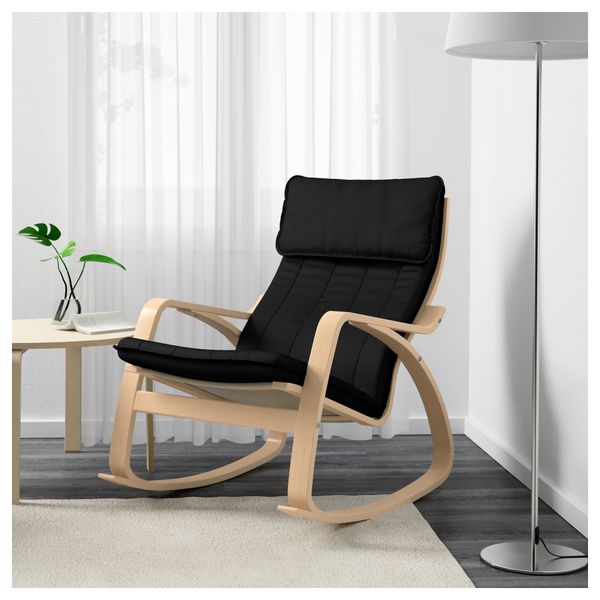 Кресло-качалка ПОЭНГ, березовый шпон, Ранста черный - фото 2