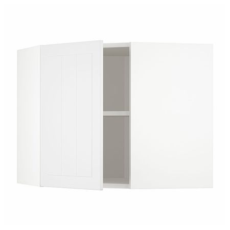 Угловой навесной шкаф с полками, белый/Стенсунд белый 68x60 см IKEA METOD МЕТОД 594.097.37
