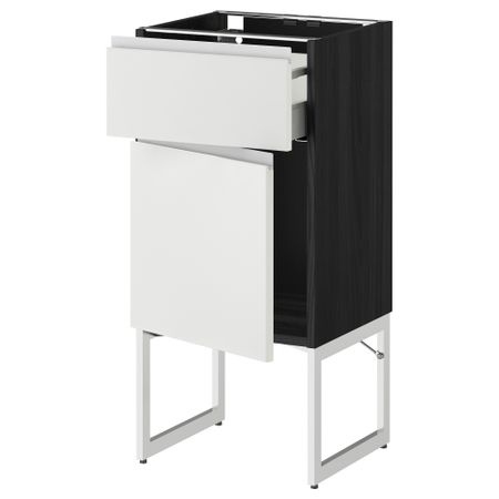 Напольный шкаф с ящиком, дверью МЕТОД / МАКСИМЕРА, черный, Нодста белый