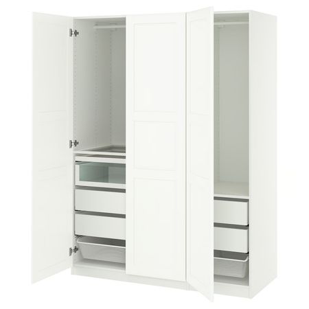 PAX / TYSSEDAL Гардероб, комбинация - белый/белый 150x60x201 см