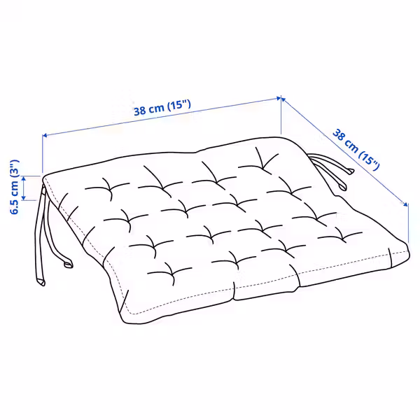VIPPÄRT Подушка на стул - бежевый 38x38x6 см - фото 5