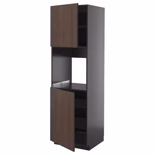 METOD Высок шкаф д/духовки/2дверцы/полки - фото 1