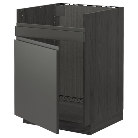 Напольный шкаф для мойки ХАВСЕН, черный/Воксторп темно-серый 60x60 см IKEA МЕТОД 493.107.46