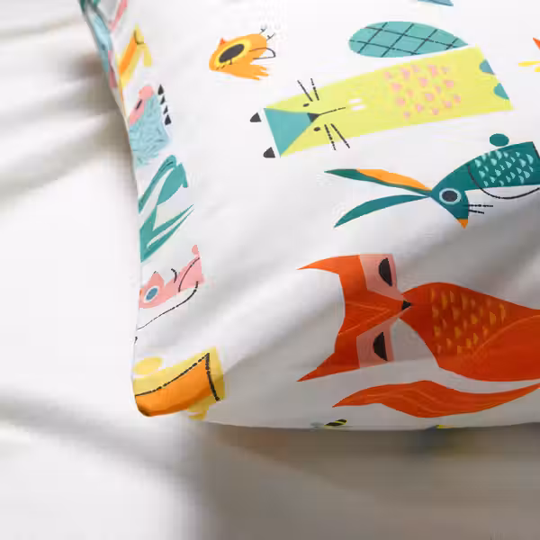 LATTJO Пододеяльник и наволочка - зверюшка/разноцветный 150x200/50x60 см - фото 3