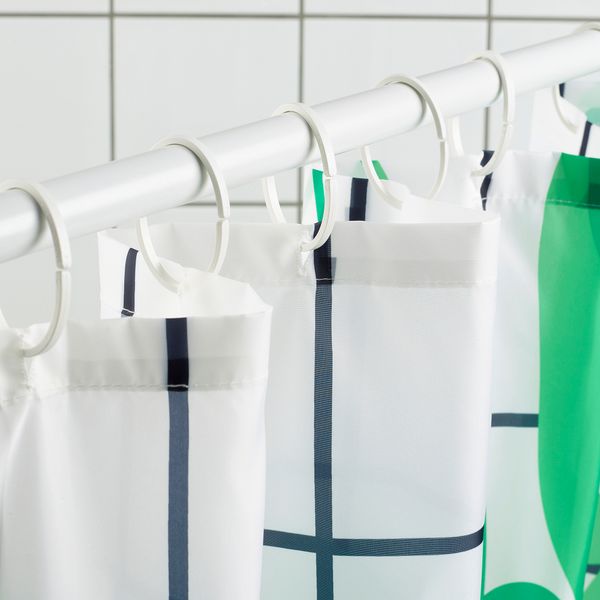 Штора для ванной, белый, зеленый, 180x200 см IKEA SNÖJONKVILL 705.574.15 - фото 5