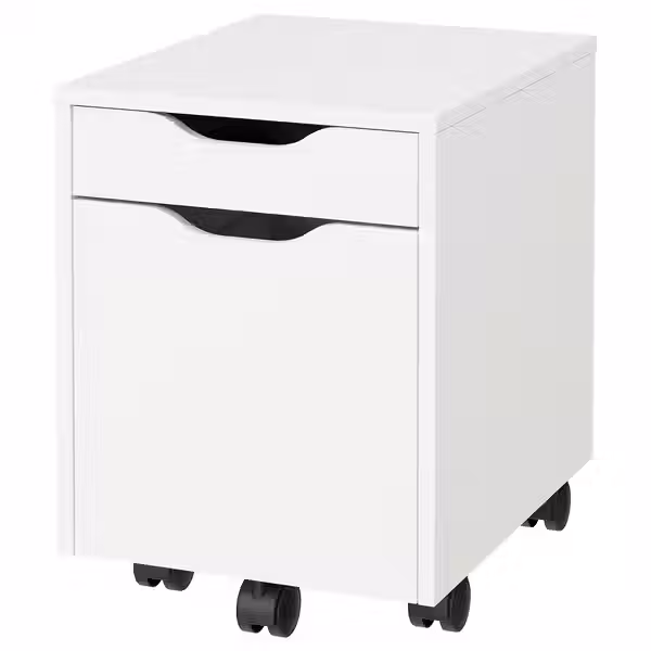 ALEX Тумба с ящиками на колесах - белый/чёрный 36x50 см - фото 1