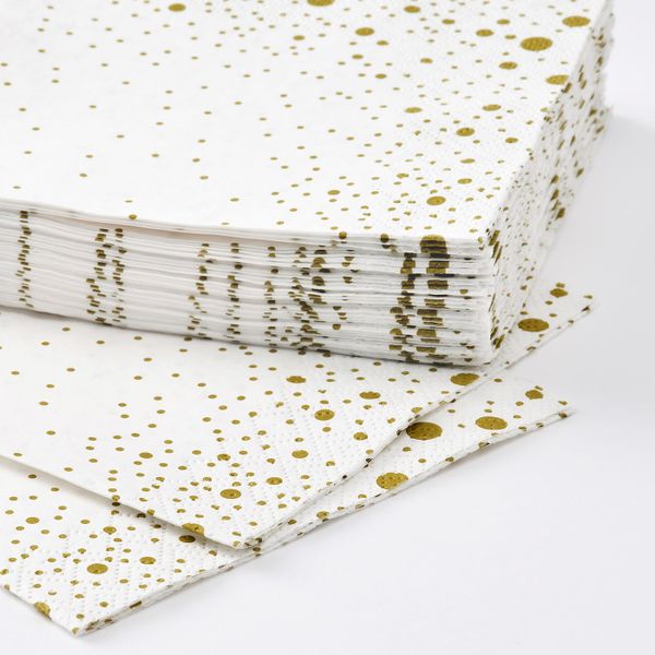 Салфетка бумажная, с рисунком, белый/золотой, 24x24 см IKEA ВИНТЕРФЕСТ 604.328.07 - схема-чертеж с размерами