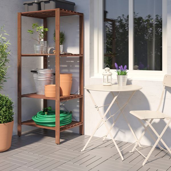 Полка для садового стеллажа, коричневая морилка 50x32 см IKEA TORDH ТУРД 304.575.35 - фото 2