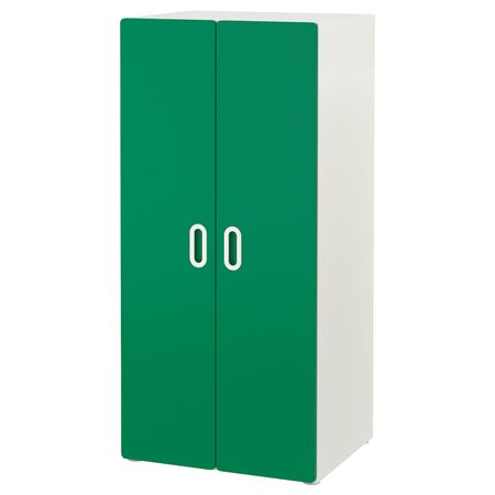 Шкаф платяной, белый/зеленый 60x50x128 см IKEA STUVA СТУВА / FRITIDS ФРИТИДС 792.657.52