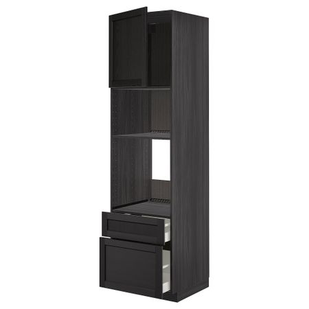 Высокий шкаф для духовки, СВЧ, дверца, 2 ящика, 60x60x220 cm IKEA METOD МЕТОД, MAXIMERA МАКСИМЕРА 294.663.38