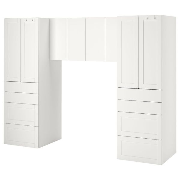 Комбинация для хранения, белый/с рамой 240x57x181 см IKEA SMÅSTAD СМОСТАД 594.319.36 - фото 1