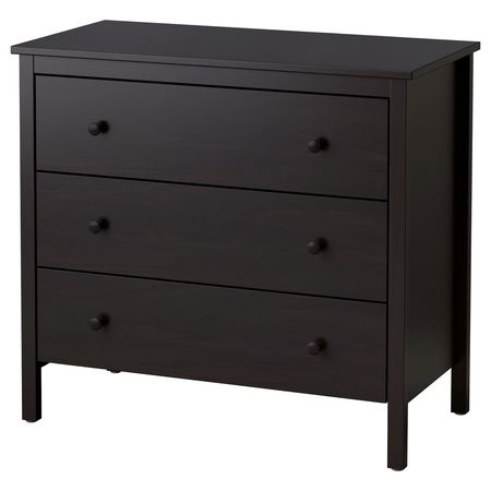 KOPPANG Комод с 3 ящиками - черно-коричневый 90x46x83 см