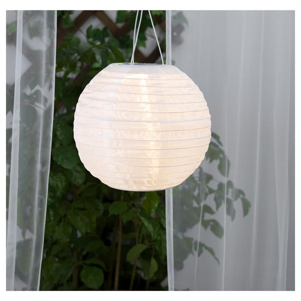 Подвесная светодиодная лампа СОЛВИДЕН, для сада, шаровидный белый (30 см) - фото 3