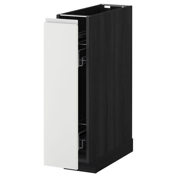 Напольный шкаф, выдвижной внутрений элемент МЕТОД, черный, Нодста белый (20x60 см) - схема-чертеж с размерами
