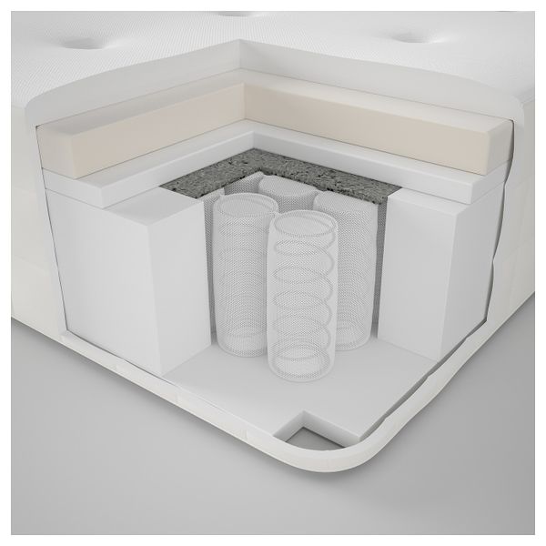 Матрас с пружинами карманного типа, жесткий/белый 140x200 см IKEA HYLLESTAD ХИЛЛЕСТАД 204.258.04 - фото 6